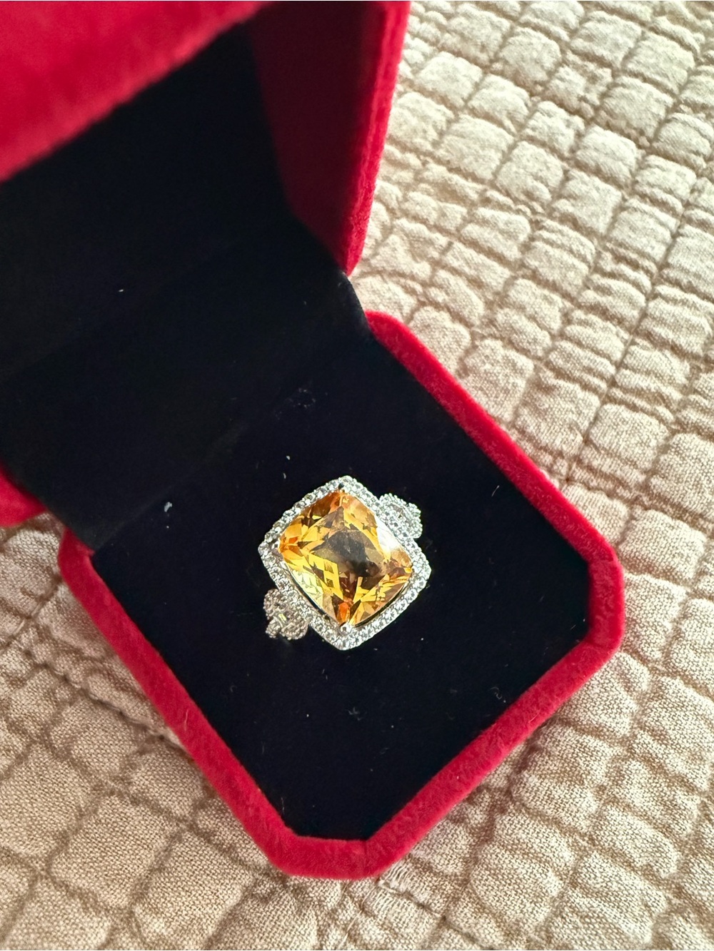 Genuine Citrine Birthstone Ring - Picture 2 of 9